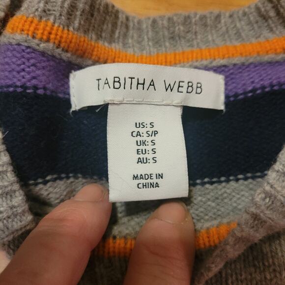 Tabitha Webb Womens Lambswool Colorful Striped Knit Sweater Size S Boho - Picture 3 of 7